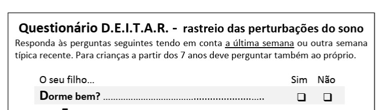 DEITAR para dormir melhor – rastreio das perturbações do sono